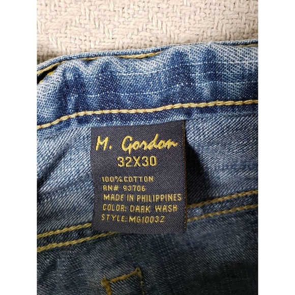 M Gordon Jeans Mens 32x30 Denim Bootcut Cotton 1998 Pockets Mid Rise - Picture 9 of 15